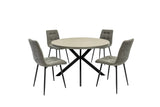 Russo 1.2m Round Dining Table - Grey Melamine / Black Leg