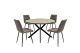 Russo 1.2m Round Dining Table - Grey Melamine / Black Leg