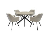 Russo 1.2m Round Dining Table - Grey Melamine / Black Leg