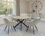 Russo 1.2m Round Dining Table - Grey Melamine / Black Leg