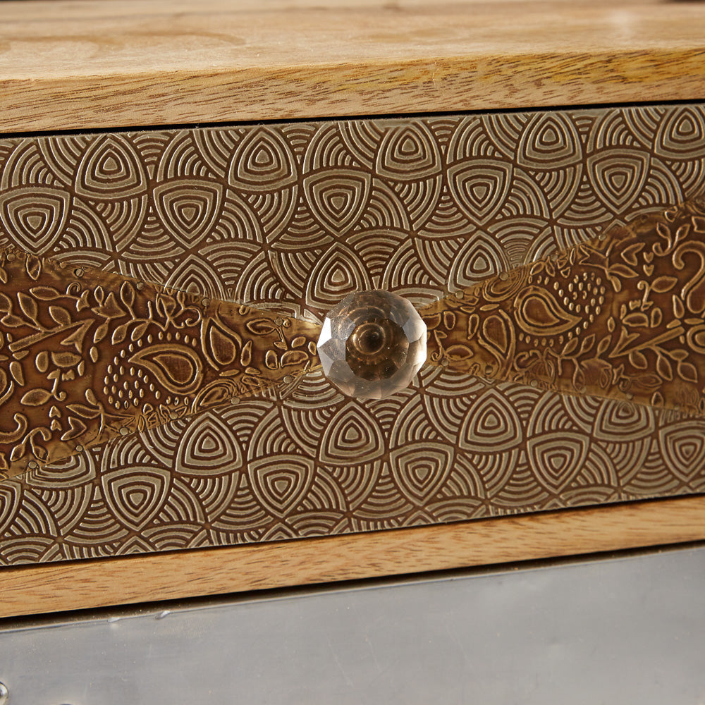 Sorio 4 Drawer Coffee Table made from reclaimed wood with eco-friendly design