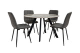 1.1m Grey Stone Round Dining Table - Stylish Modern Furniture