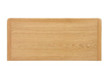 Sligo 6 drawer chest back panel in natural oak wood finish, straight-on rear view