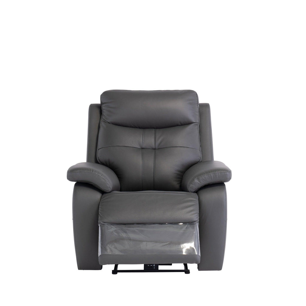 Charcoal Leather Electric Recliner Chair for Ultimate Comfort