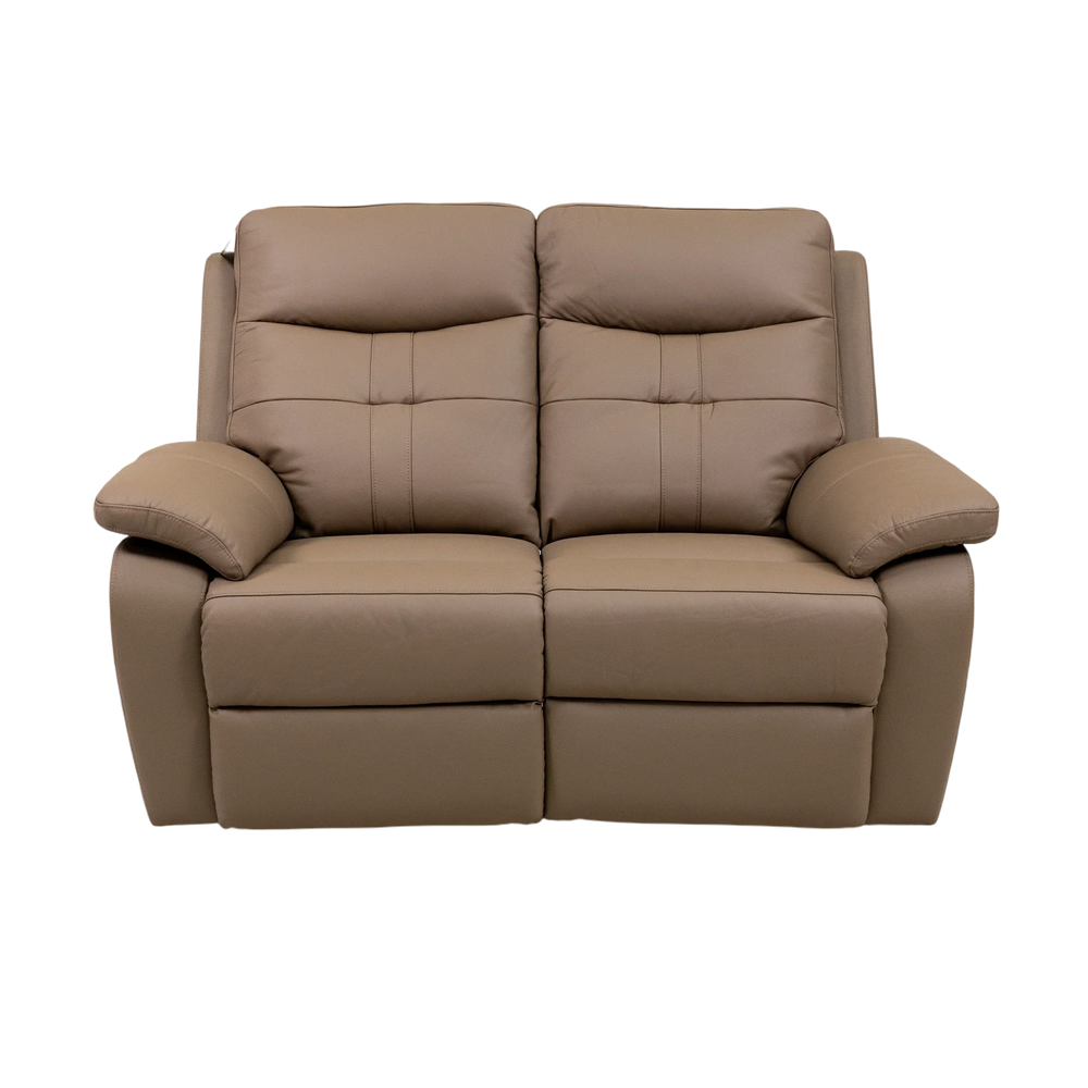 Brown Leather Electric 2-Seater Recliner Sofa for Ultimate Comfort