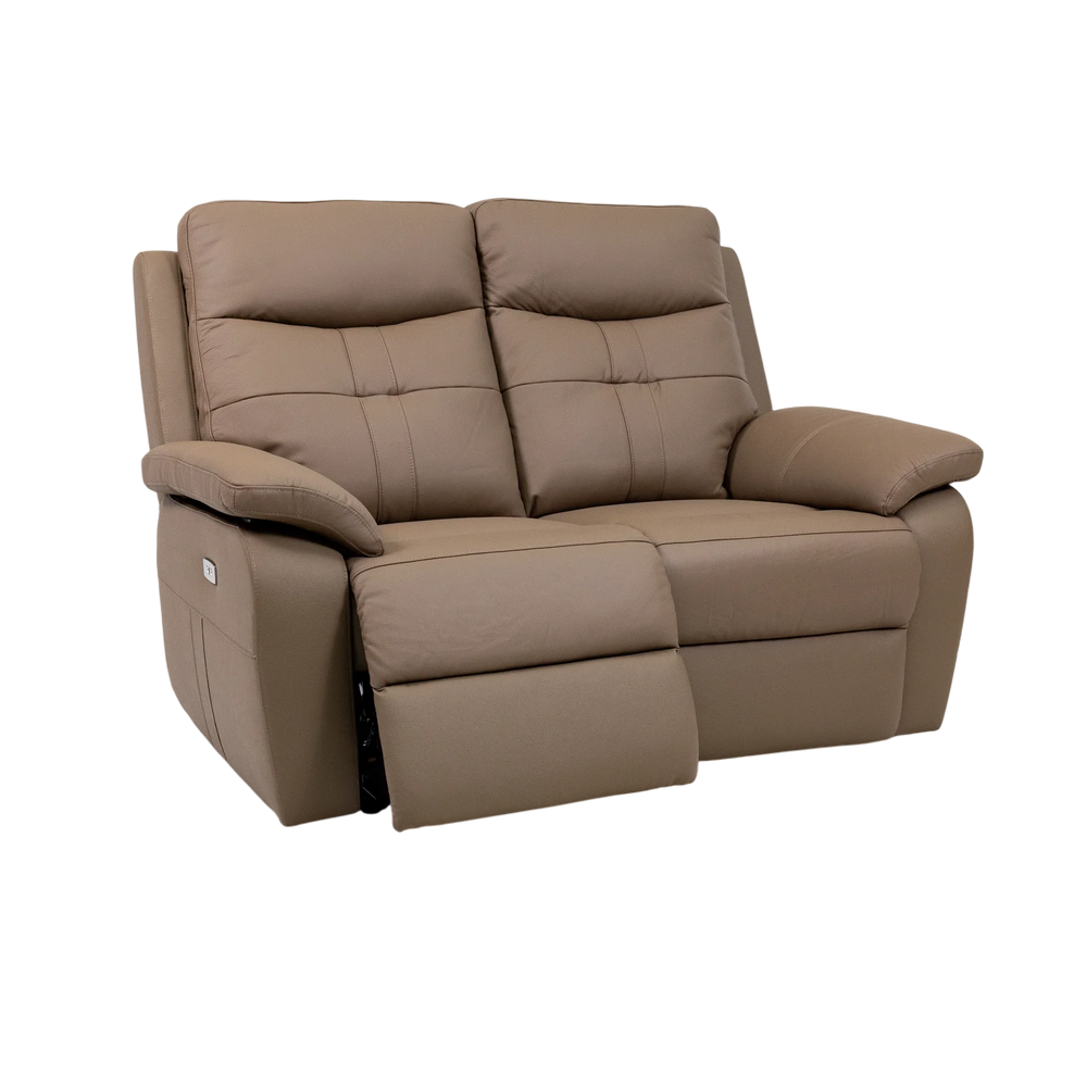 Brown Leather Electric 2-Seater Recliner Sofa for Ultimate Comfort