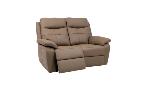 Brown Leather Electric 2-Seater Recliner Sofa for Ultimate Comfort