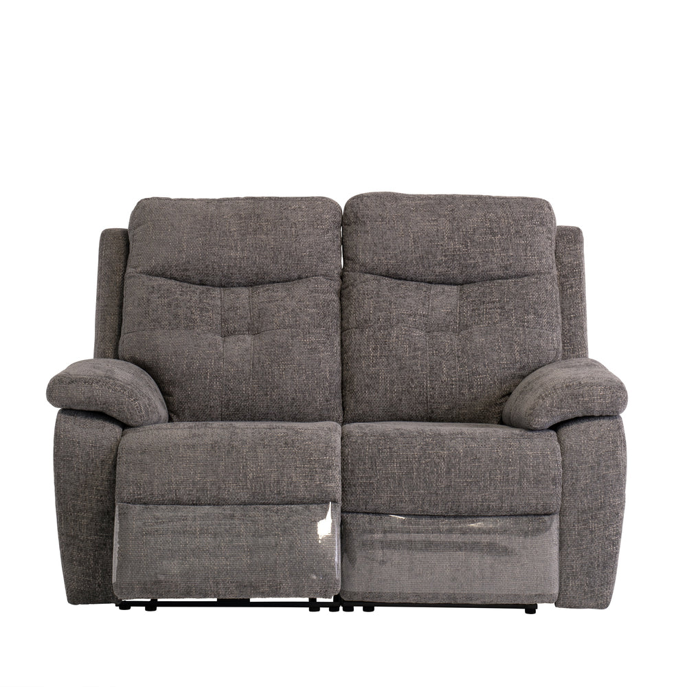 Stylish Graphite Fabric Electric 2-Seater Recliner Sofa