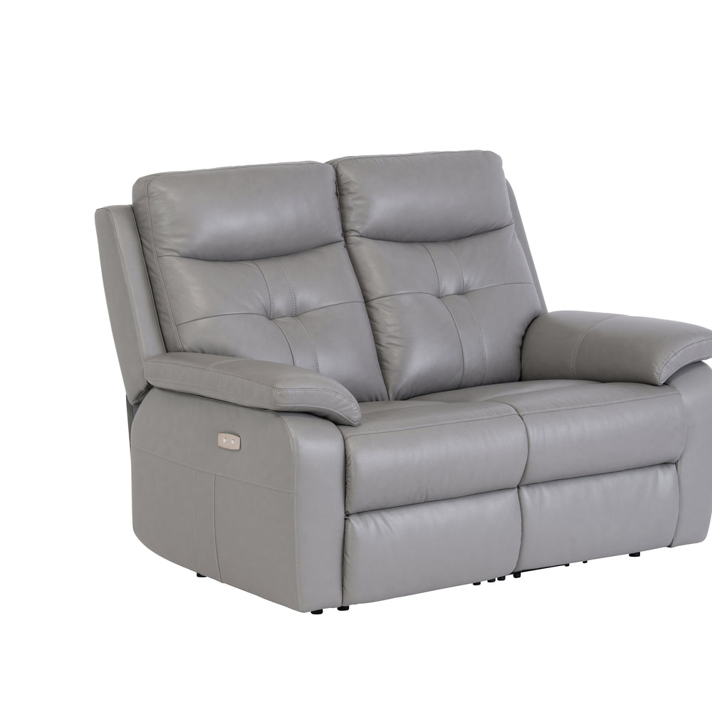 Stylish Grey Electric Leather Recliner Sofa for Two
