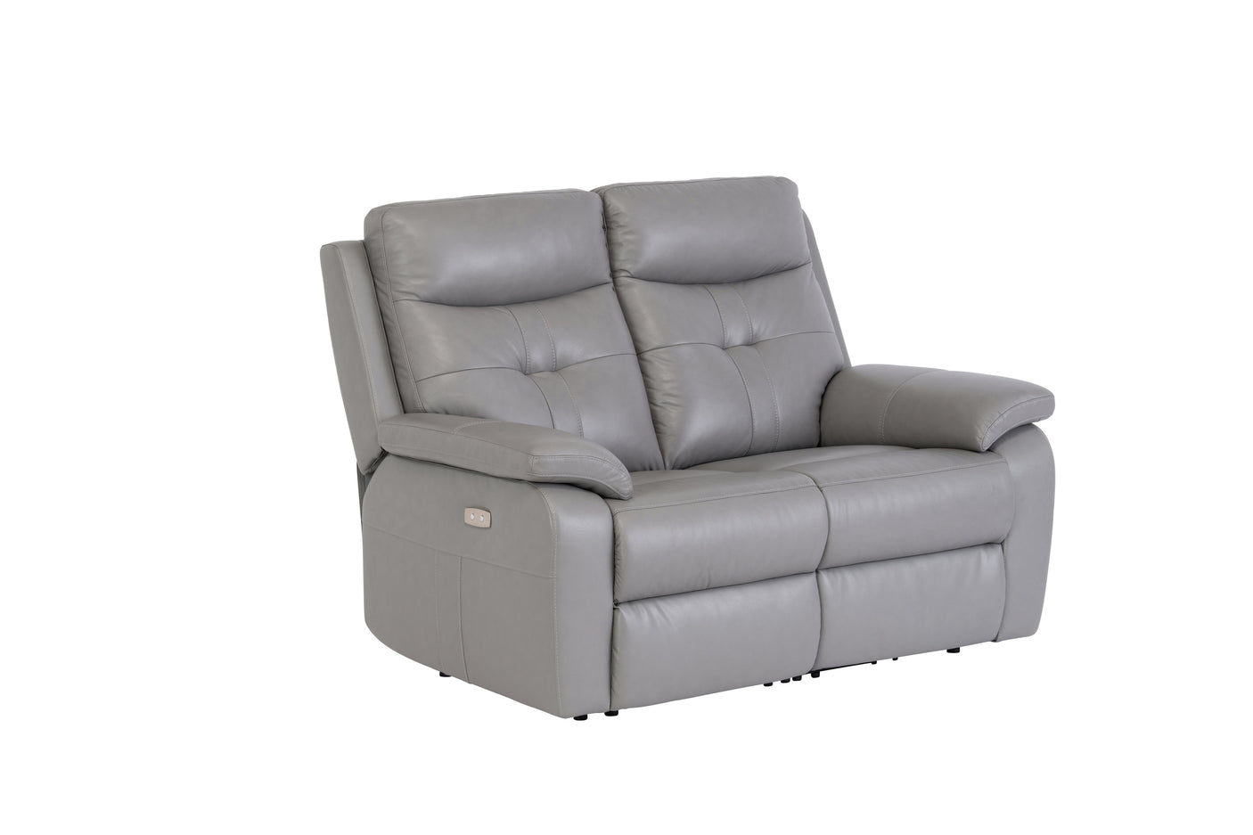 Stylish Grey Electric Leather Recliner Sofa for Two
