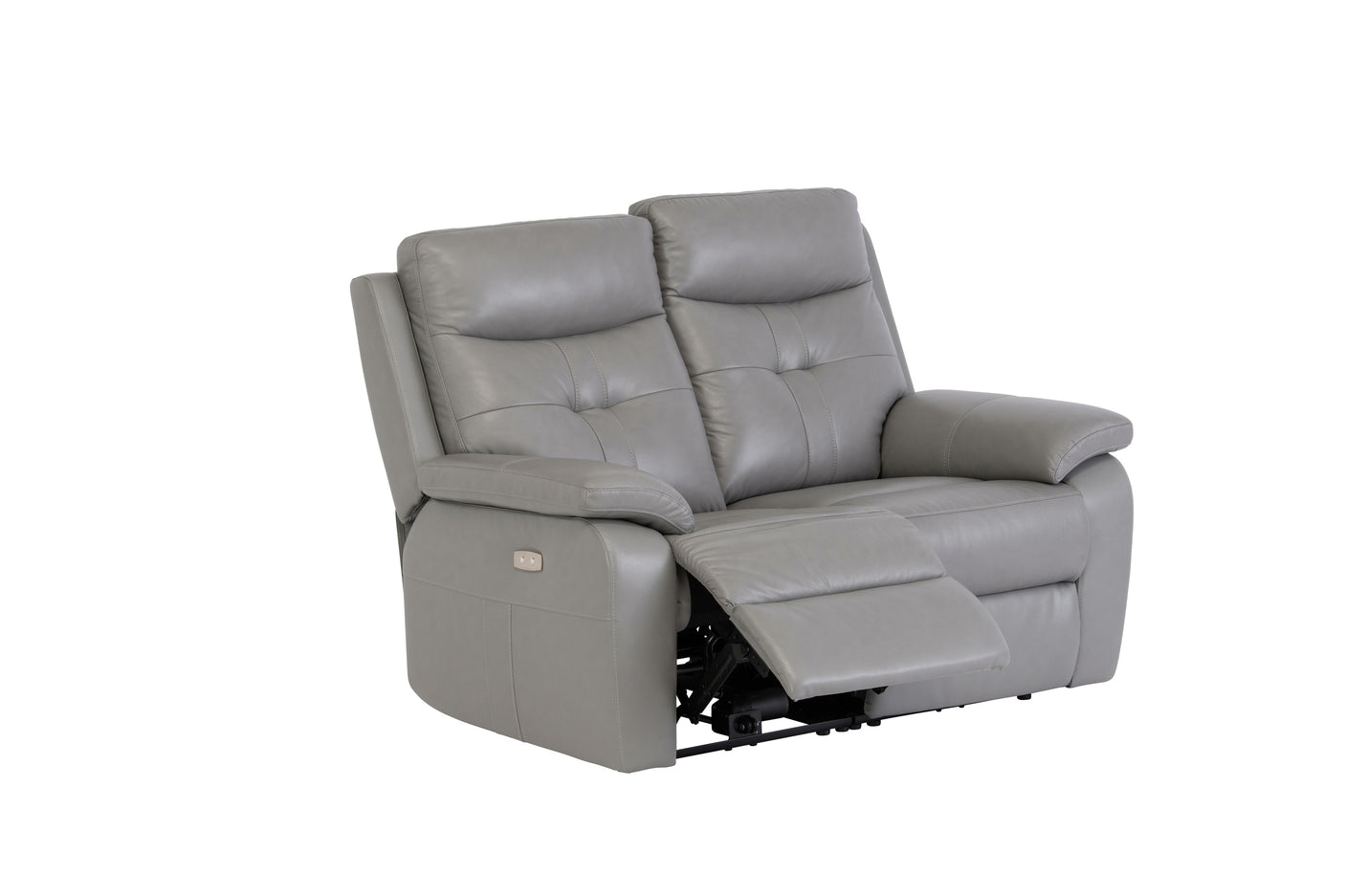 Stylish Grey Electric Leather Recliner Sofa for Two