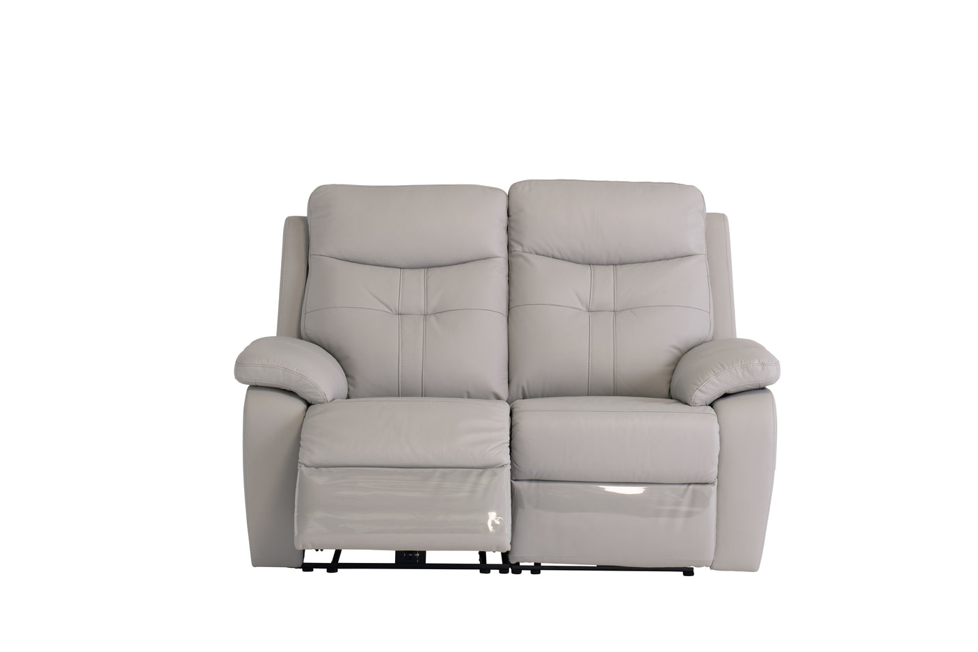 Light Grey Leather Electric Recliner Sofa - 2 Seater Comfort
