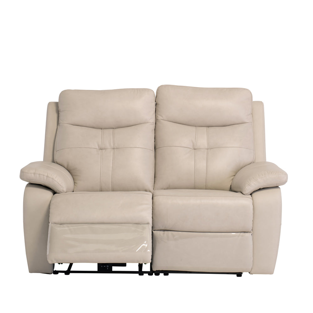 Light Stone Electric Reclining 2-Seater Leather Sofa