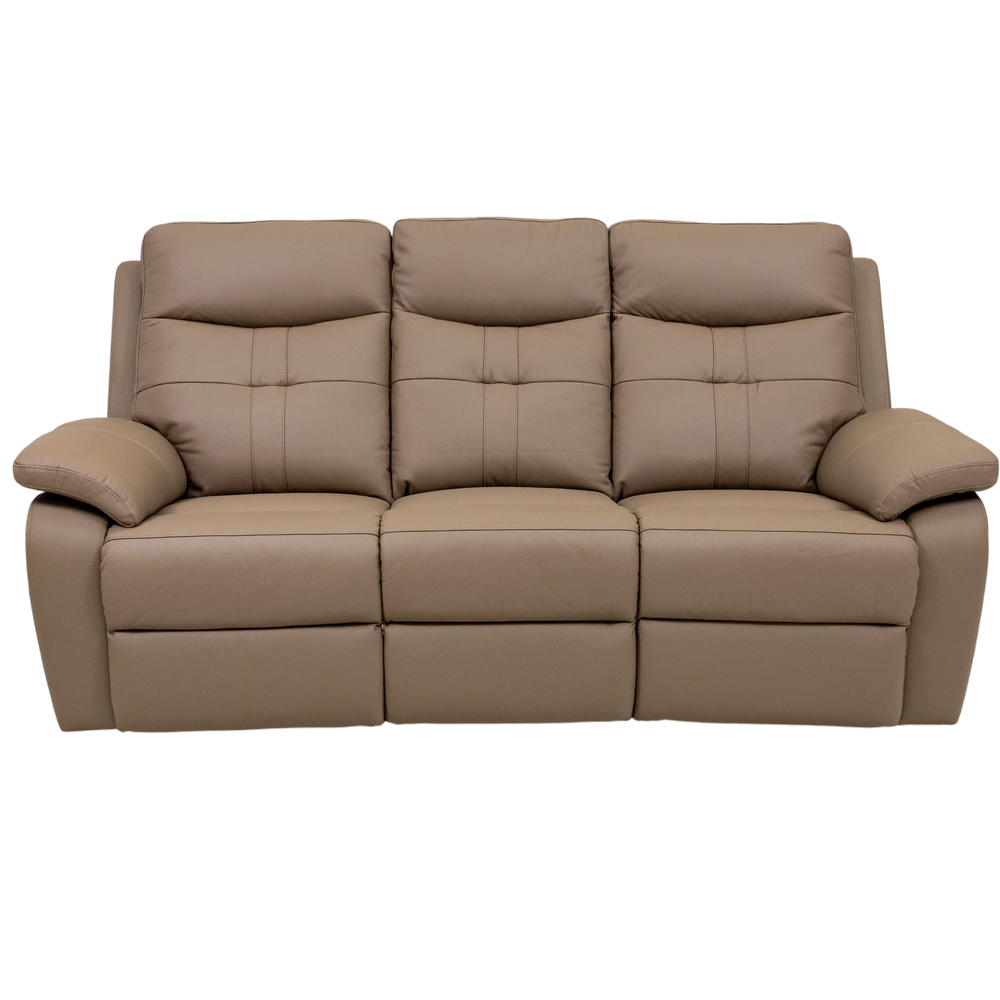 Brown Leather Electric 3-Seater Recliner Sofa for Ultimate Comfort