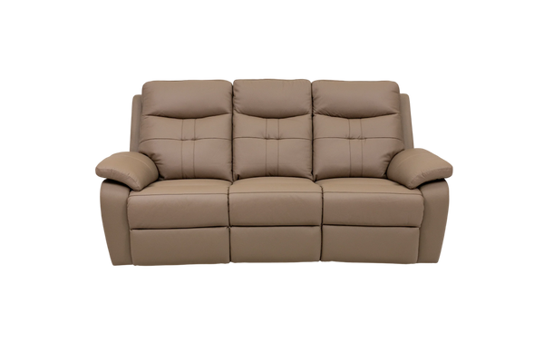 Brown Leather Electric 3-Seater Recliner Sofa for Ultimate Comfort