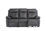 Charcoal Leather Electric 3-Seater Recliner Sofa for Ultimate Comfort