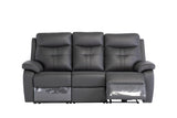 Charcoal Leather Electric 3-Seater Recliner Sofa for Ultimate Comfort