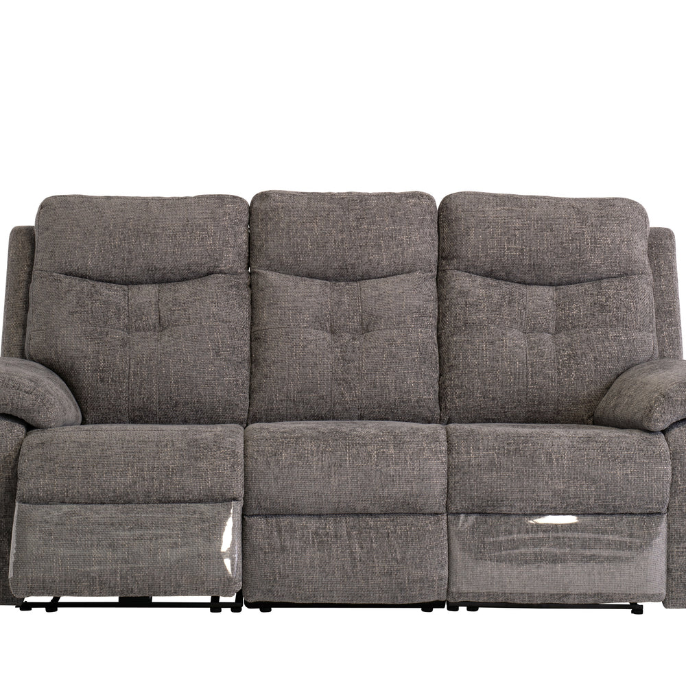 Electric 3-Seater Recliner Sofa in Graphite Fabric - Modern Comfort