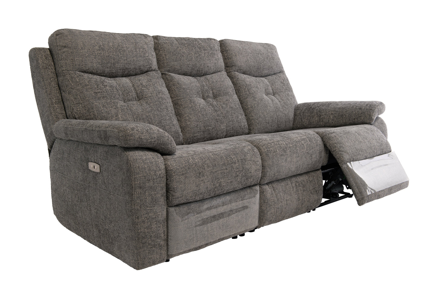 Electric 3-Seater Recliner Sofa in Graphite Fabric - Modern Comfort