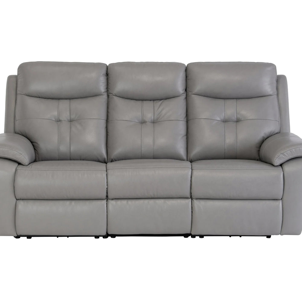 Grey Leather Electric 3-Seater Recliner Sofa for Ultimate Comfort