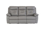 Grey Leather Electric 3-Seater Recliner Sofa for Ultimate Comfort