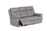 Grey Leather Electric 3-Seater Recliner Sofa for Ultimate Comfort