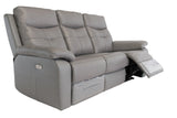 Grey Leather Electric 3-Seater Recliner Sofa for Ultimate Comfort