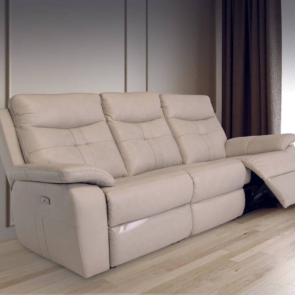 Light Stone 3-Seater Electric Recliner Sofa for Ultimate Comfort