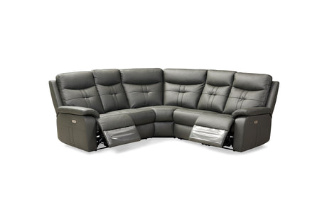 Charcoal Right-Hand Facing Leather Armrest Sofa - Stylish Comfort
