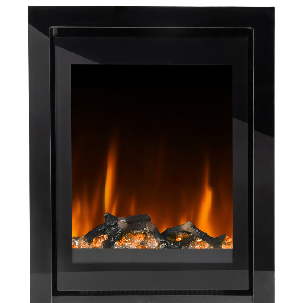 Ezee Glow Pulse Black Inset Electric Fire With Glass Trim