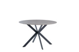 Stylish 1.2m Grey Round Dining Table with Black Legs