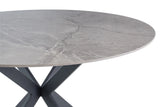Stylish 1.2m Grey Round Dining Table with Black Legs