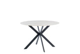 Stylish 1.2m Round Dining Table in White with Black Legs