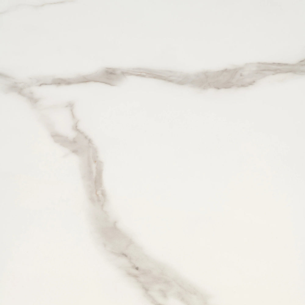 Stylish 1.2m Round Dining Table in White with Black Legs