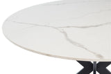 Stylish 1.2m Round Dining Table in White with Black Legs
