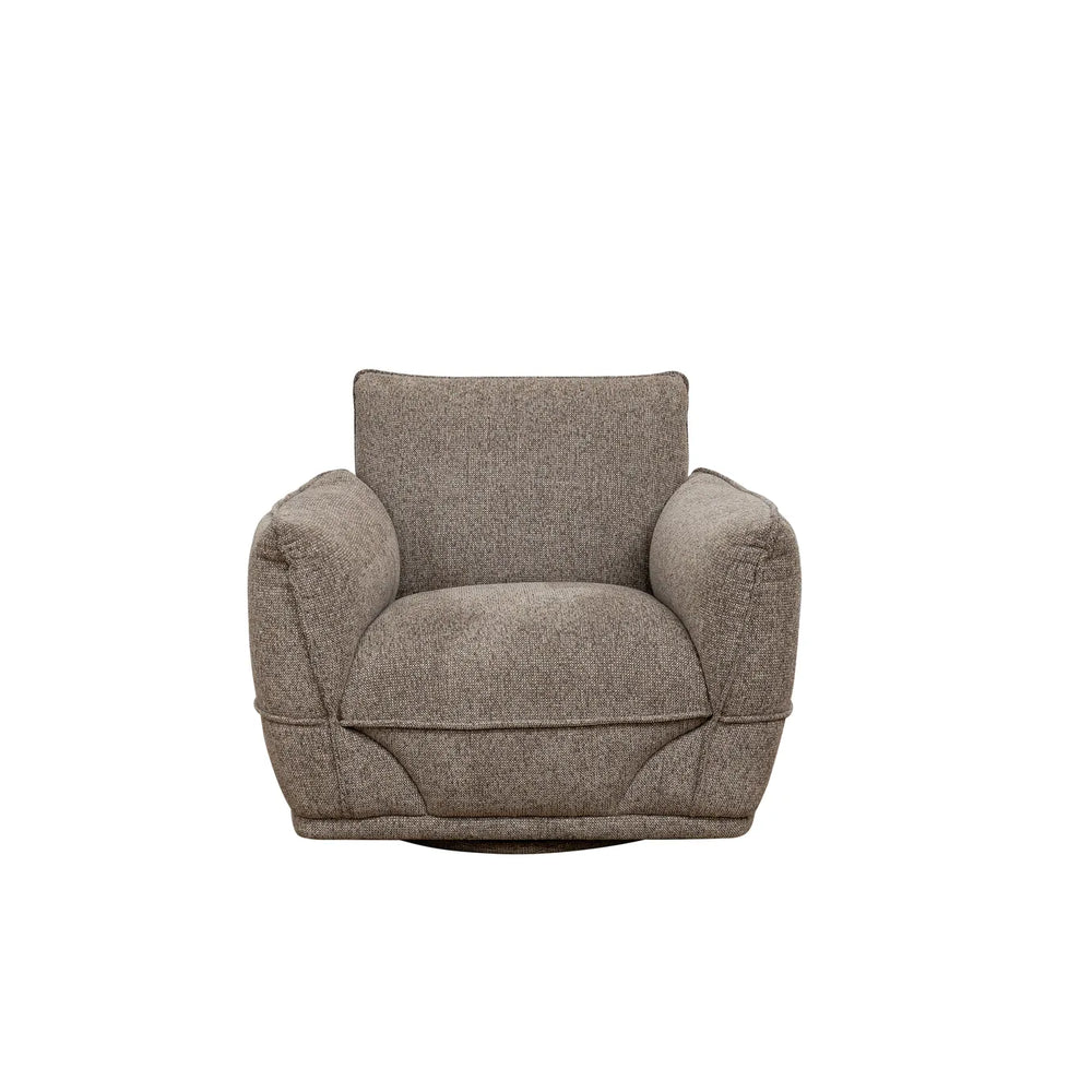 Tamson Fabric Swivel Armchair - Pebble