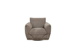 Tamson Fabric Swivel Armchair - Pebble