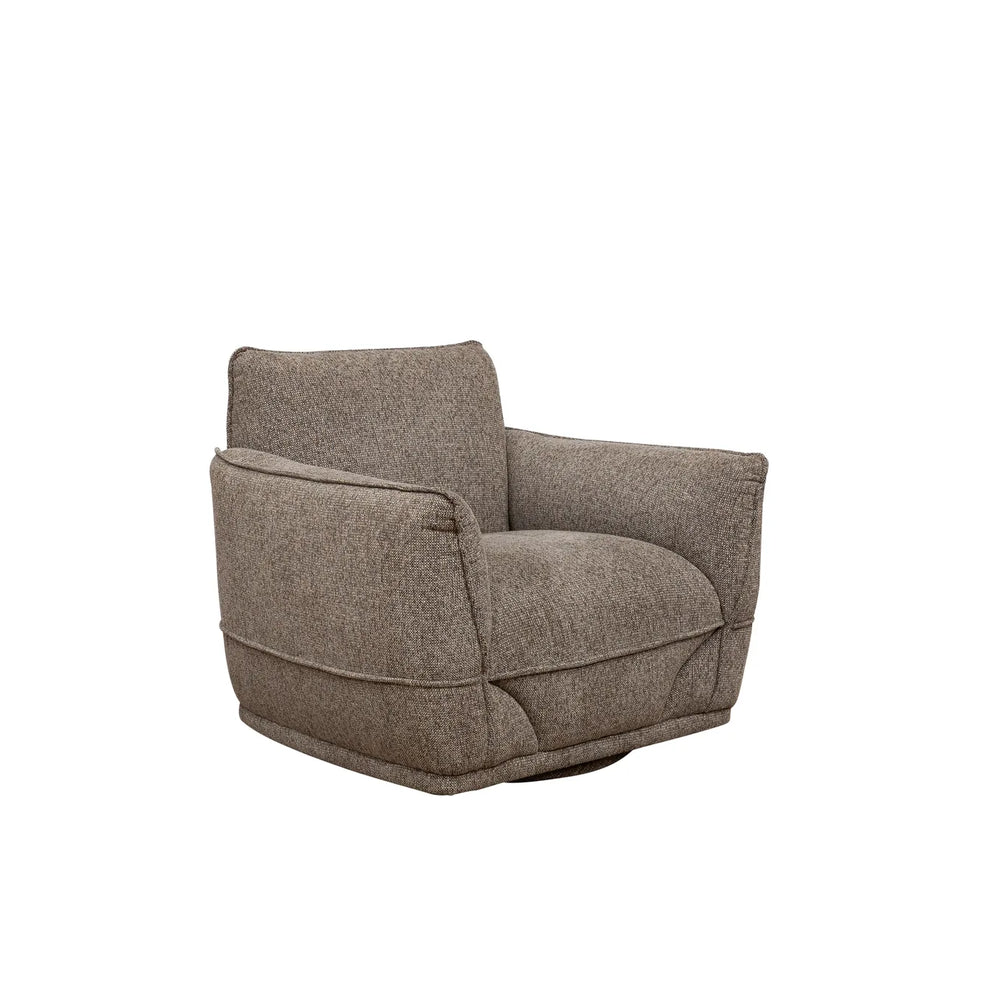 Tamson Fabric Swivel Armchair - Pebble