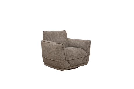 Tamson Fabric Swivel Armchair - Pebble