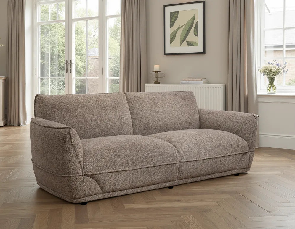 Tamson Fabric 3 Seater Sofa - Pebble