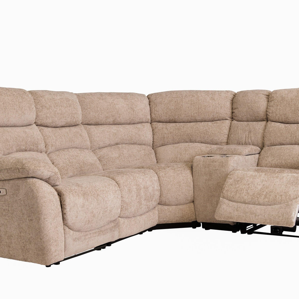 Layla Chanel Fabric Recliner Corner Sofa with USB