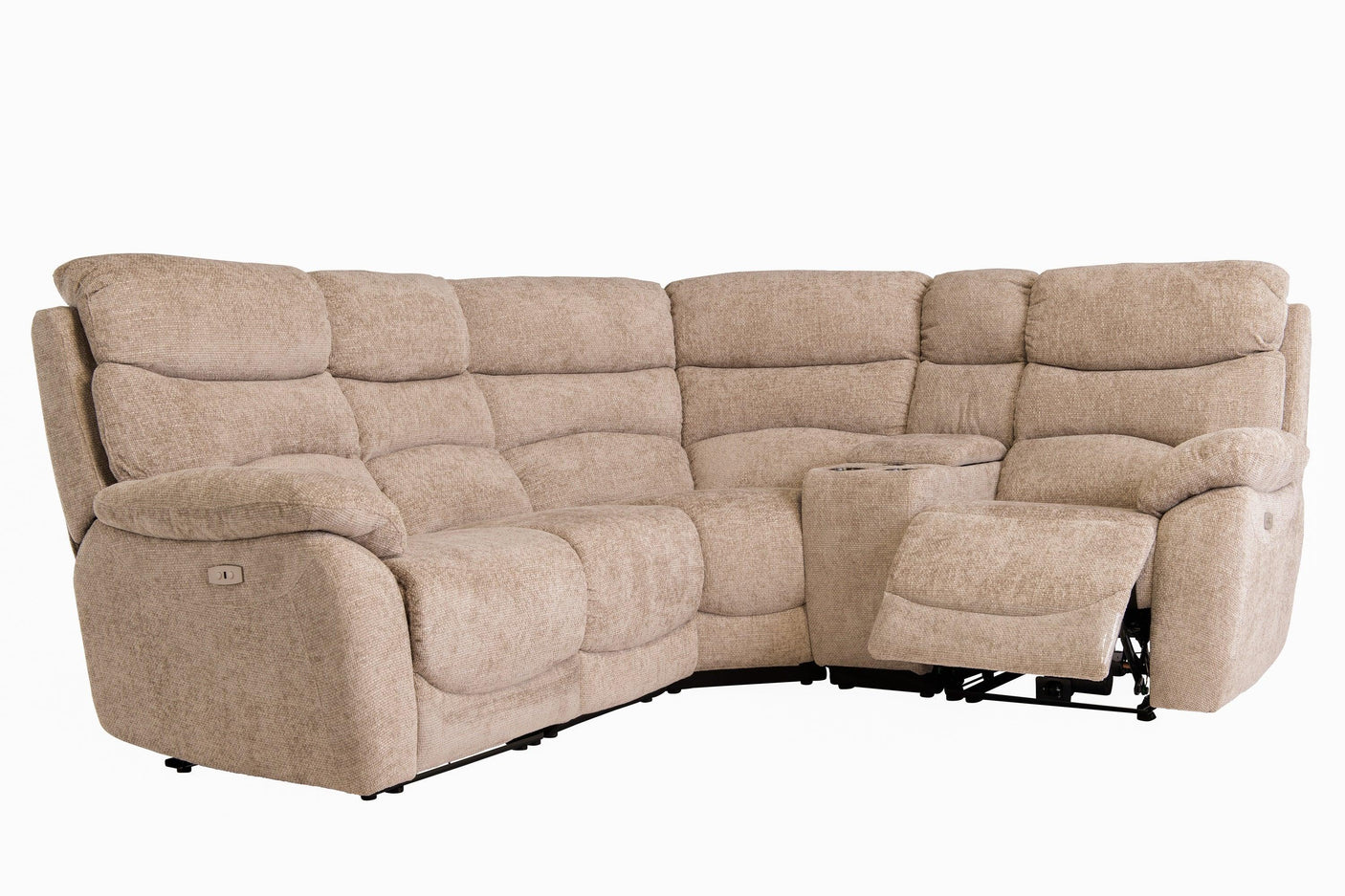 Layla Chanel Fabric Recliner Corner Sofa with USB