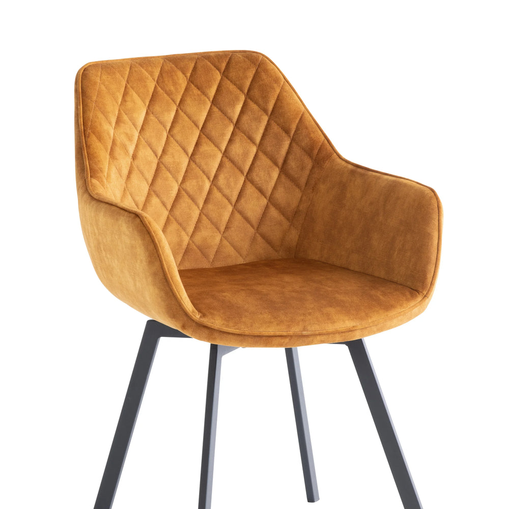 Elegant Antique Gold Velvet Swivel Dining Chair for Modern Interiors