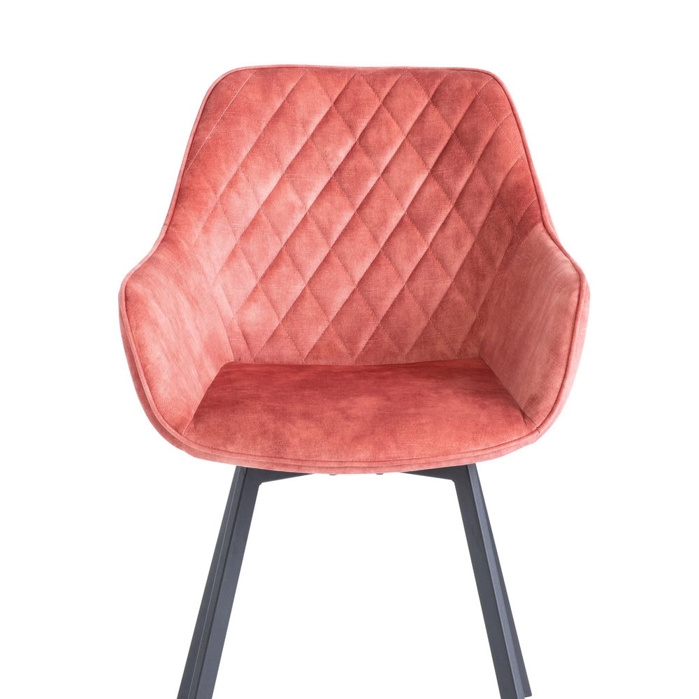Elegant Pink Velvet Swivel Dining Chair for Modern Interiors
