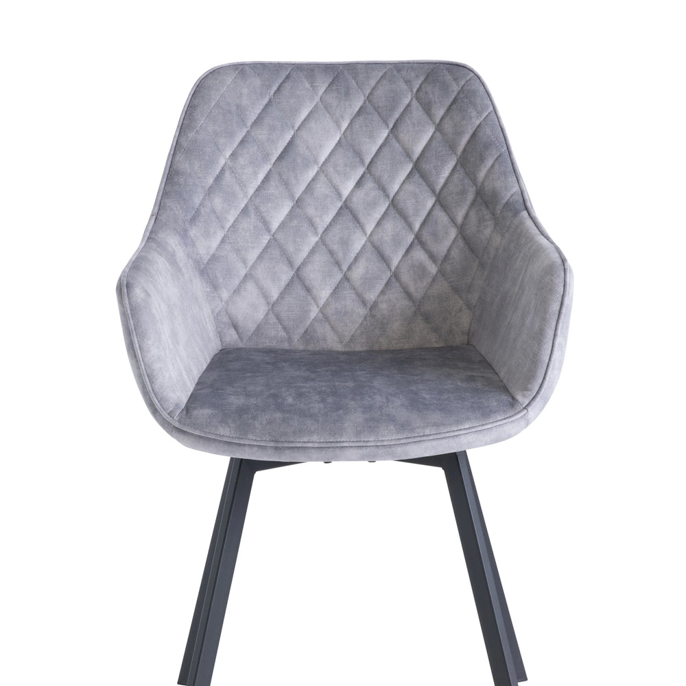 Elegant Silver Velvet Swivel Dining Chair for Modern Interiors