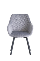 Elegant Silver Velvet Swivel Dining Chair for Modern Interiors