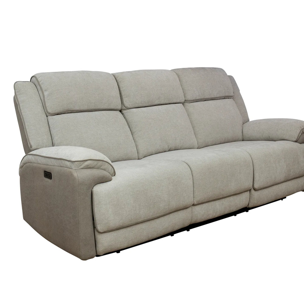Walton Fabric Electric 3 Seater Recliner - Soft Grey