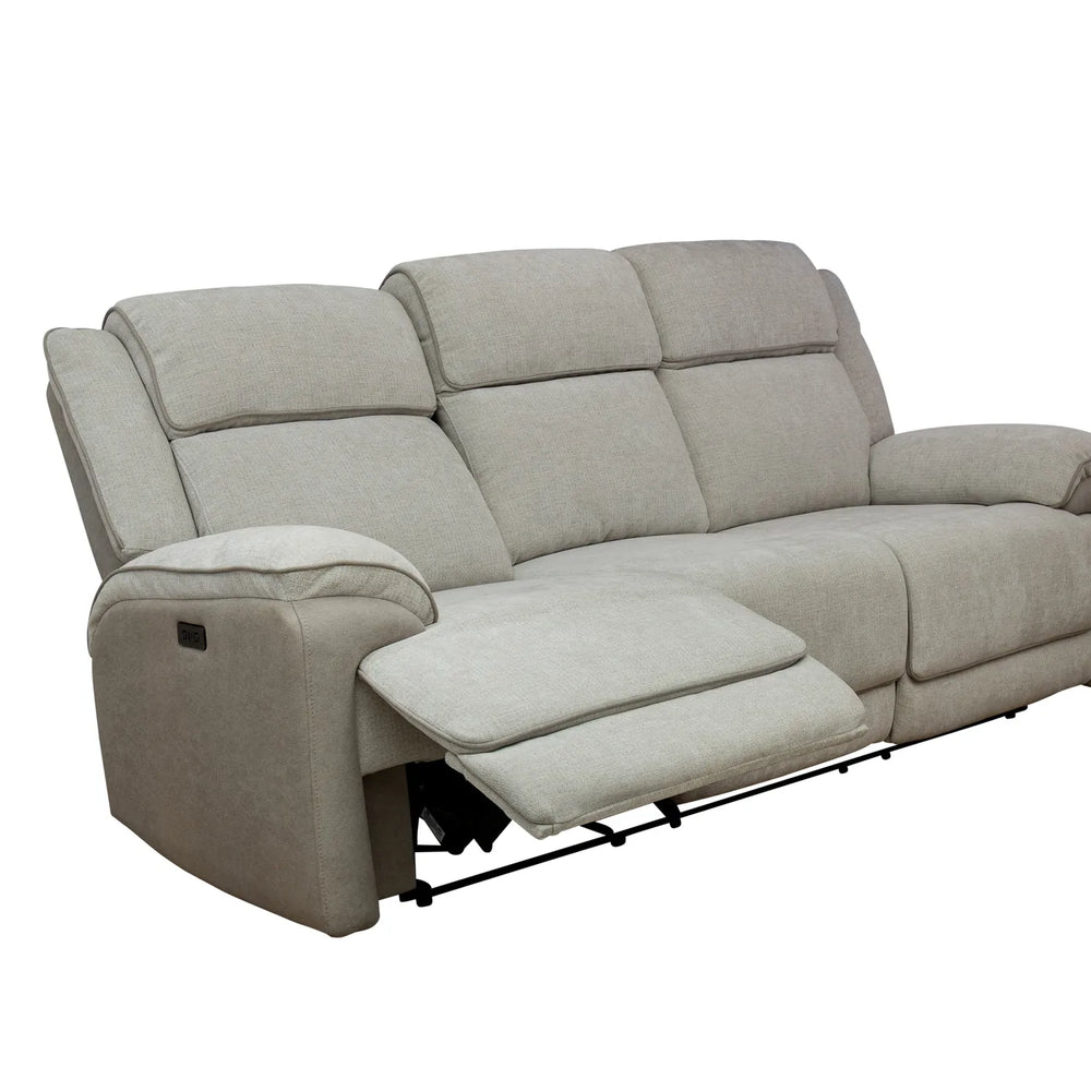 Walton Fabric Electric 3 Seater Recliner - Soft Grey