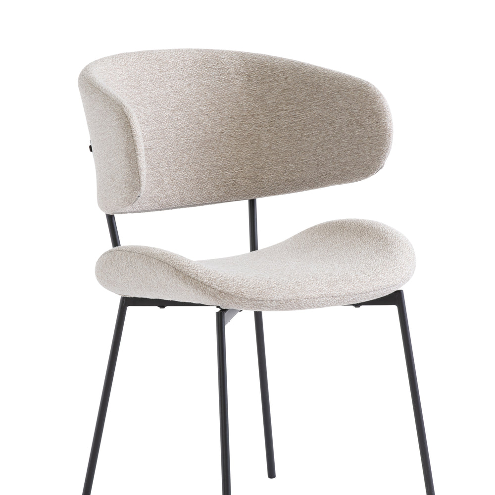 Linen Upholstered Dining Chair with Elegant Willow Design